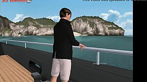 Sesso 3D nelle ville del fortunato ragazzo nella serie di yachting