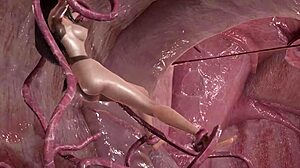 A adolescente alienígena Tifa e o monstro de tentáculos em filme completo de 8 metros