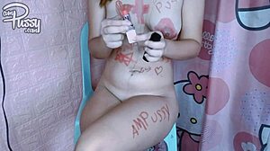 Nude Asian Girl's Body Painting Skills on Display