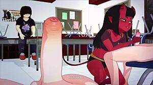 Развратная 3D-девушка делает минет и получает сперму в анимационном видео