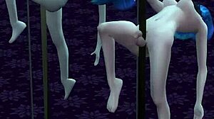 Dzika noc Shemale Janes w Sims 4 kończy się grupowym seksem i wytryskiem