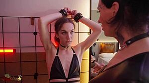 Beautiful crossdresser Emily ADAIRE dominates in BDSM debut