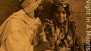 Retro vintage orálny sex a chlpatá kundička v maurskom haréme