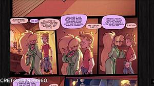 Грудастая хентай-персонажка Пасифика из Gravity Falls наслаждается большим членом в своем аниме-приключении