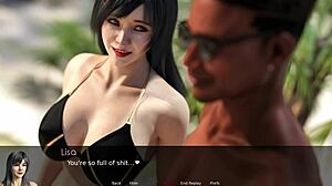 Petualangan erotis Lisa dengan Byron di pantai dalam hentai 3D