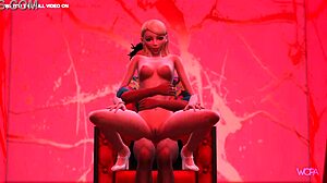3D анимация на еротична среща на стриптизьорка с клиент и нейния партньор