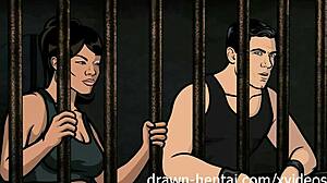 Animeret jailbound erotik med Kane og Malory