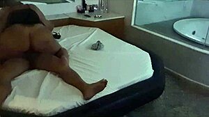 Amateur hotel trample with small partner