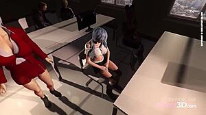 Guru dan pelajar lesbian terlibat dalam seks futa di dalam bilik darjah dalam anime
