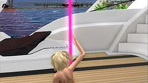 Privát jachtparti egy sztriptíztáncosnővel, aki megmutatja tevelábujjait